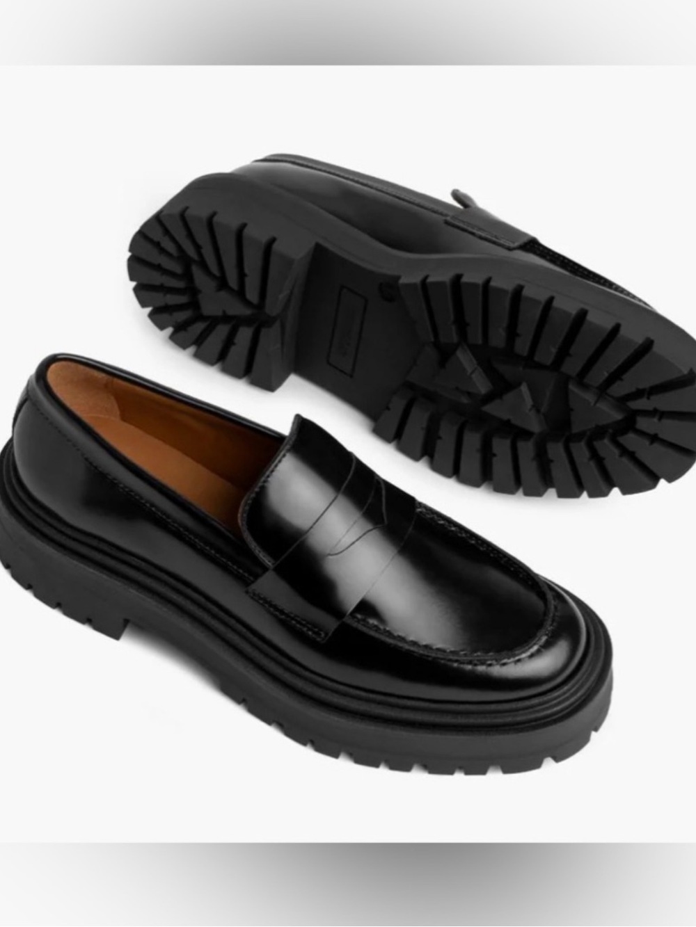 Thursday Boot Company Black Leather Lug-Soled Penny Loafers - Picture 11 of 11